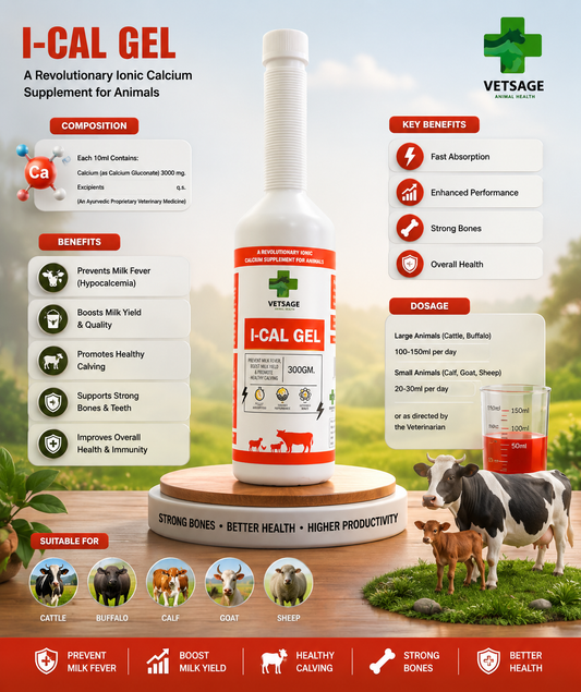 I-Cal Gel Ionic Calcium For Cattle 300ml