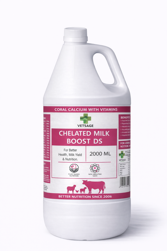 Chelated Milk Boost DS Calcium and Mineral Feed Supplement for Cattle and Dairy Livestock, Nutritional Mineral Additive for Large Animal Nutrition
