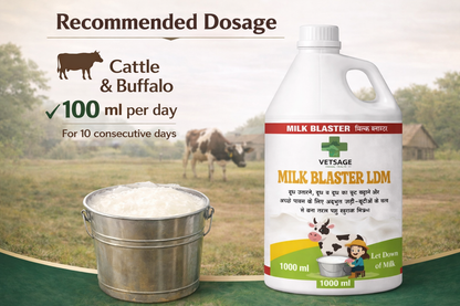 Milk Blaster LDM Cattle Feed Supplement, Nutritional Mineral Mix and Additive for Dairy Livestock and Large Animals for Use in Daily Feed Rations | 1000 ml