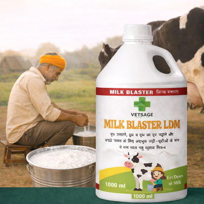 Milk Blaster LDM Cattle Feed Supplement, Nutritional Mineral Mix and Additive for Dairy Livestock and Large Animals for Use in Daily Feed Rations | 1000 ml