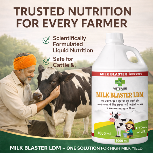 Milk Blaster LDM Cattle Feed Supplement, Nutritional Mineral Mix and Additive for Dairy Livestock and Large Animals for Use in Daily Feed Rations | 1000 ml