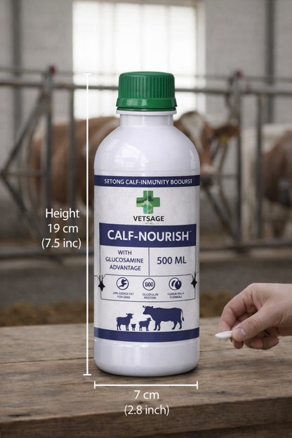 Calf Nourish Nutritional Tonic for Young Calves and Small Ruminants, Dietary Supplement for Animal Support and Balanced Liquid Nutritional Intake |