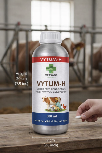 VYTUM H-Liquid Feed Supplement for Cattle, Livestock, and Pets, Liquid Nutritional Concentrate for Daily Dietary Management and Animal Wellness Support
