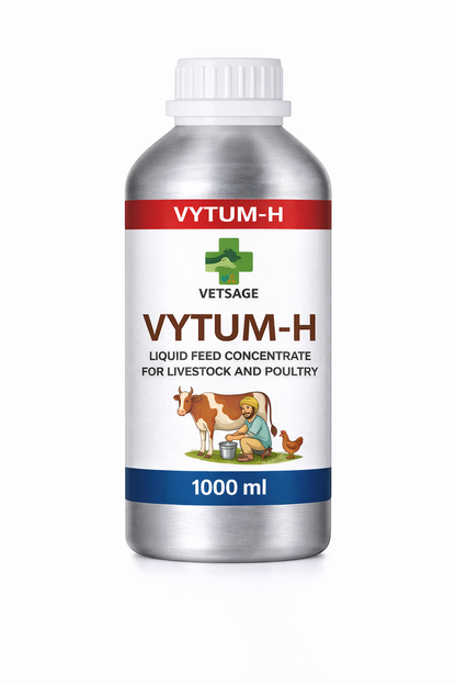 VYTUM H-Liquid Feed Supplement for Cattle, Livestock, and Pets, Liquid Nutritional Concentrate for Daily Dietary Management and Animal Wellness Support